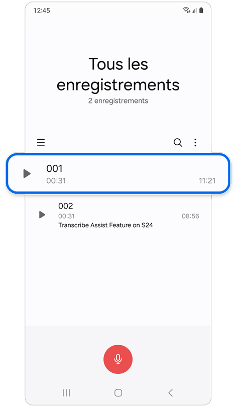 Application Enregistreur vocal