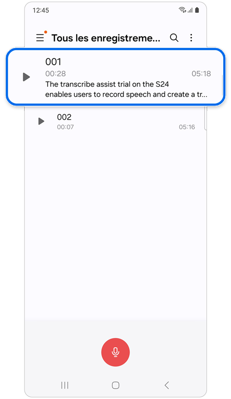 Application Enregistreur vocal