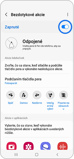 Bezdotykový príkaz zapnúť