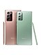 Pohľad zozadu na telefóny Galaxy Note20 Ultra vo farbe Mystic Bronze a Galaxy Note20 vo farbe Mystic Green. Pero S Pen vhodné pre oba telefóny sa opiera o telefón.