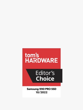 Logo ocenenia Tom´s Hardware Výber redakcie CES 2023 pre SSD 990 PRO.