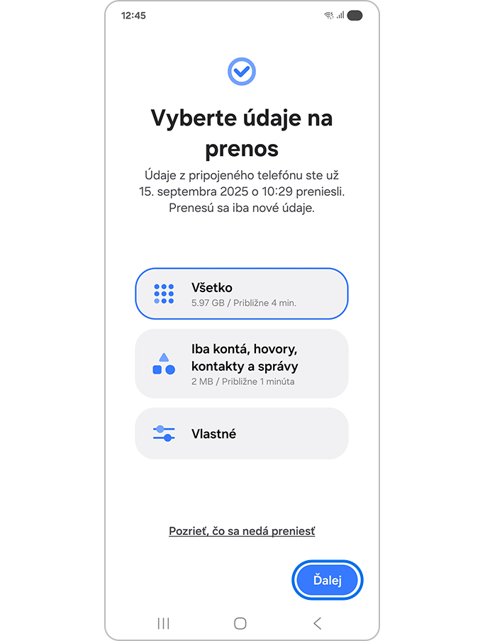 Výber zdroja údajov