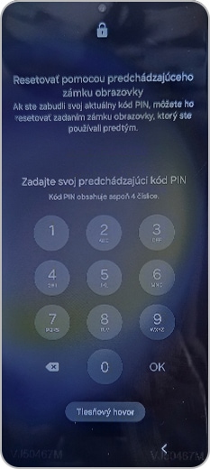 Resetovať pomocou predchádzajúceho zámku obrazovky