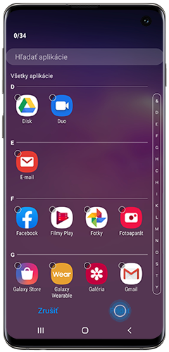 Zaškrtnite aplikácie a klepnite na Pridať