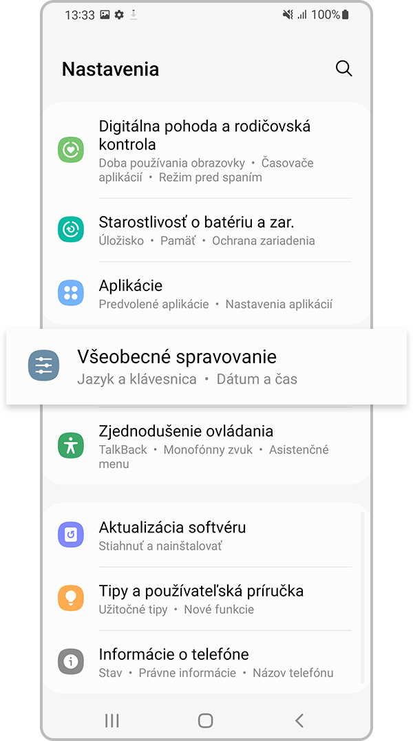 Nastavenia všeobecného spravovania