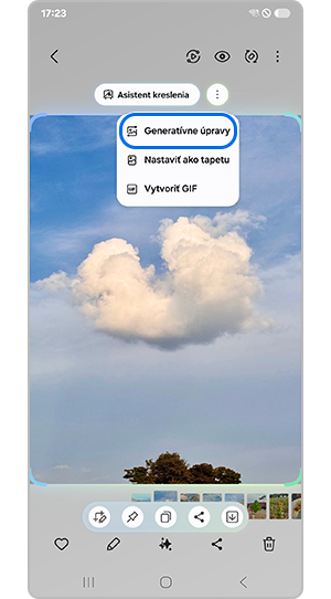 Ťuknite na Generatívne úpravy