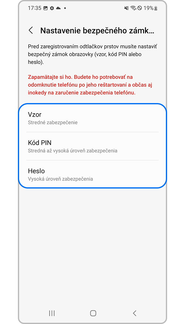 registrovanie odtlačkov prstov – 4. krok