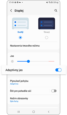 galaxy s22 – nastavenie funkcie adaptívny jas