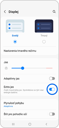 Mimoriadny jas zapnutý