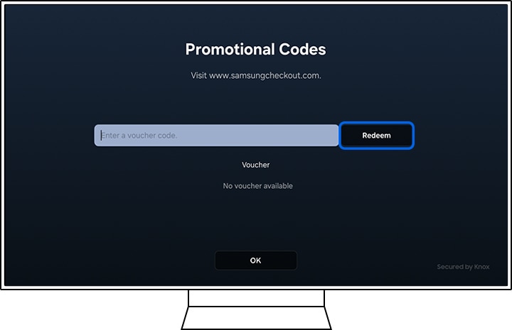 Pantalla de “Códigos Promocionales” con “Canjear” resaltado.