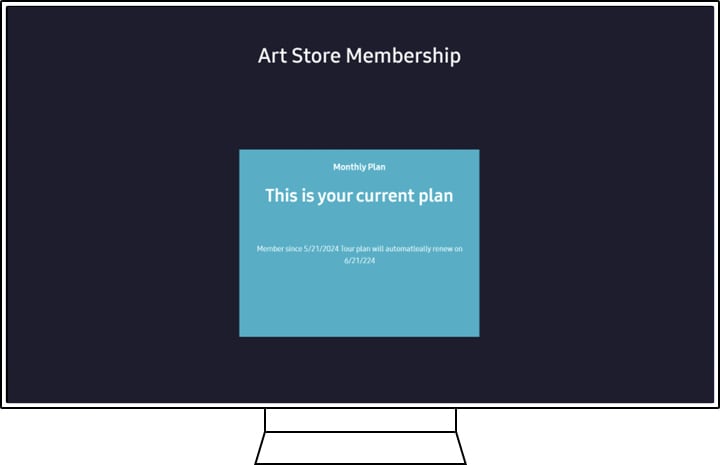 Pantalla de “Membresía de Art Store”.