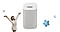The Premiere 5 is centered, surrounded by large and small blue star icons arranged decoratively. On the left side is the upper body of a stylish female character with both arms extended diagonally upward in an excited pose.