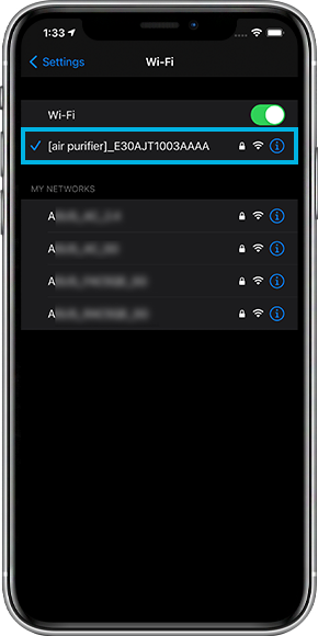 connected to the wi fi