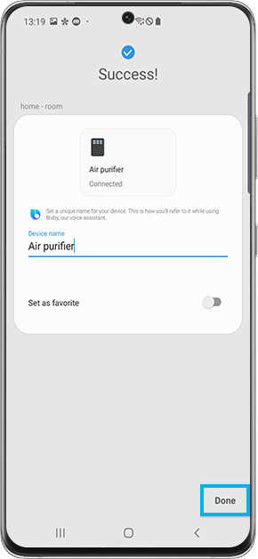set the name of air purifier