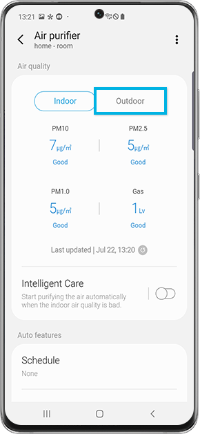 outdoor air quality setting