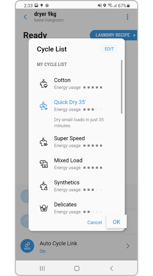 dryer smartthings basic settings 2