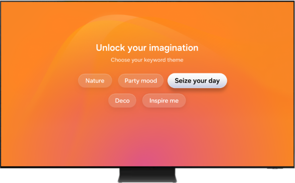 Samsung Smart TV screen showing available categories for personalization.
