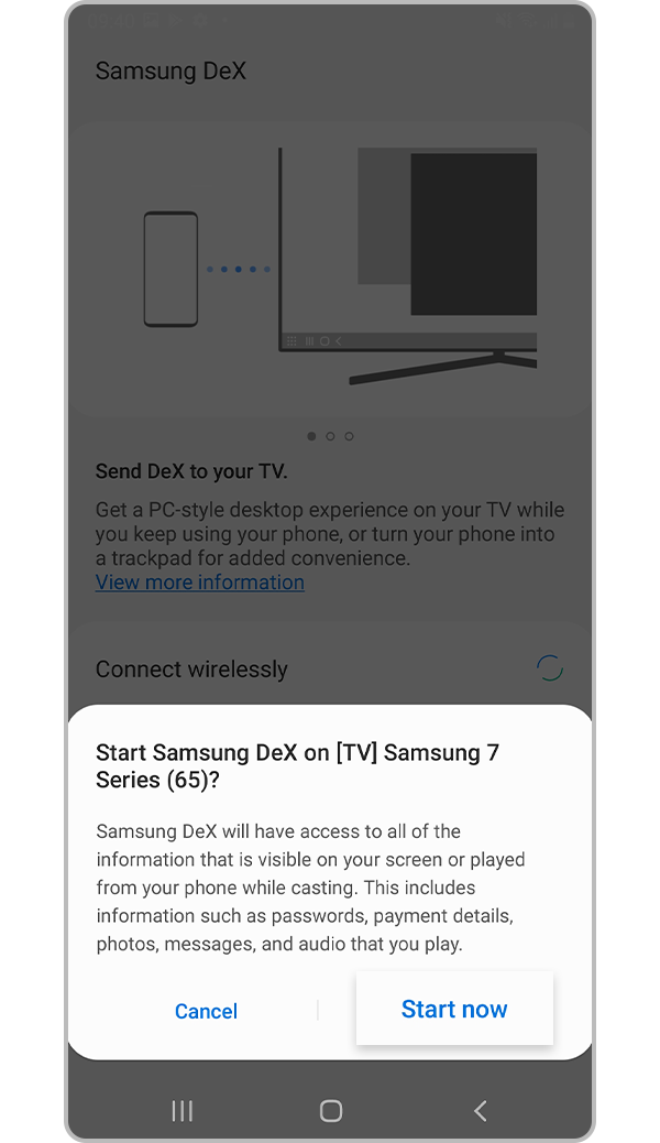 using Samsung DeX step 4