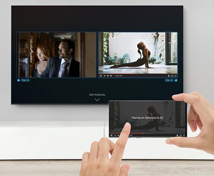 แสดงผลหลายหน้าจอบนทีวี ด้วย Multi View ใน Samsung QLED