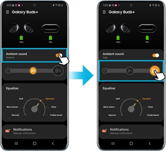 Switch on the Ambient sound