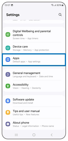 App settings