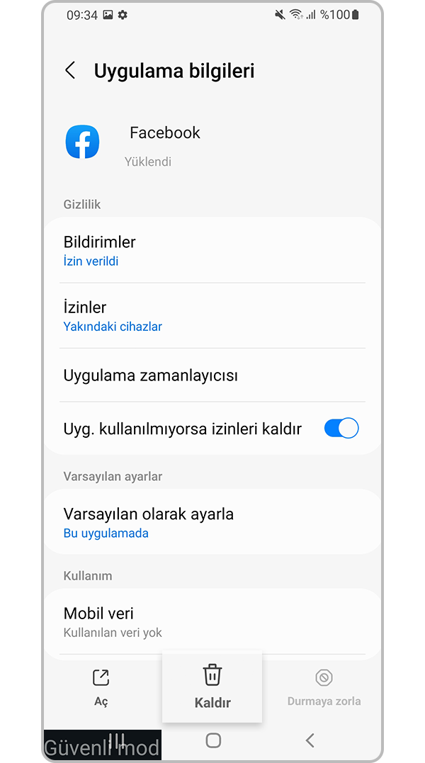Uygulamayı kaldırın