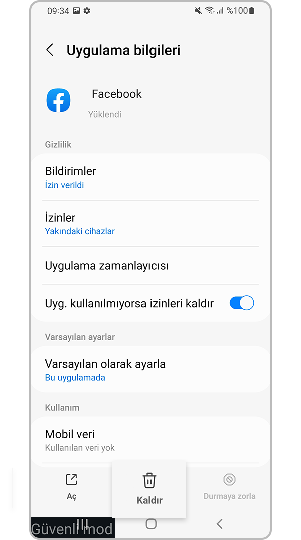 Uygulamayı kaldırın