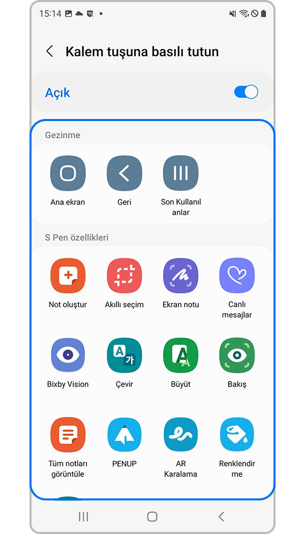 s22 s pen uygulamaları değiştirme adım 5