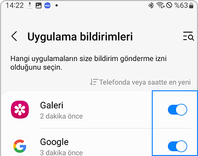 Galaxy Wearable uygulamasında anahtarı olan uygulamaların listesi