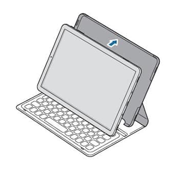 Position the tablet’s rear camera to insert it into the rear camera hole