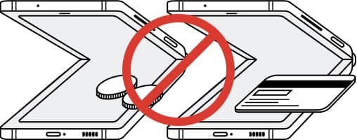 放置卡片或硬幣在裝置主螢幕上的的圖像