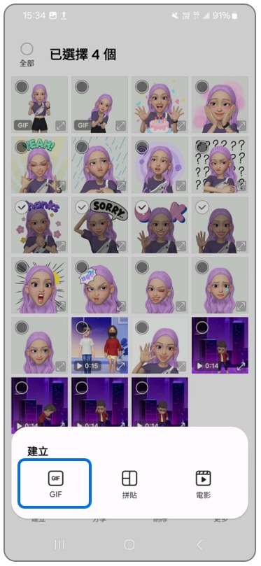 4. 點選「GIF」。示意圖