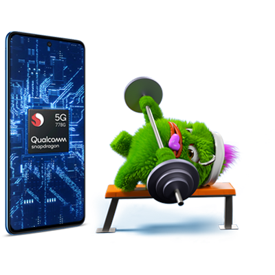 image of a little green monster doing fitness