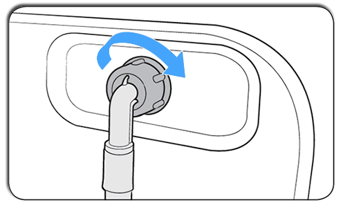Схема підключення шлангу подачи води до посудомийної машини Samsung