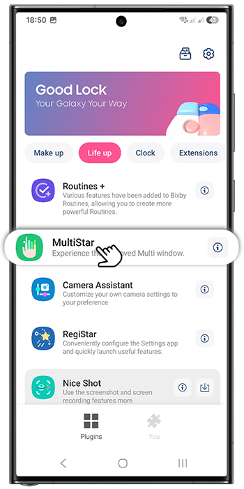 <b>2.</b> У розділі <b>Life Up</b> оберіть плагін <b>MultiStar</b>;