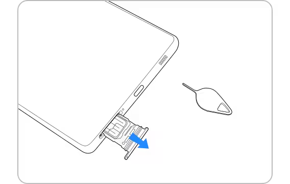 <b>Pasul 2.</b> Extrage tava aferentă cartelei SIM.