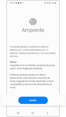 <b>Pasul 3. </b>Citește instrucțiunile de pe ecran și atinge <b>Contin</b>.
