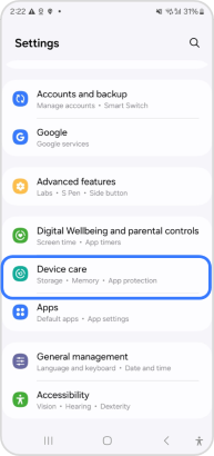 Device care option