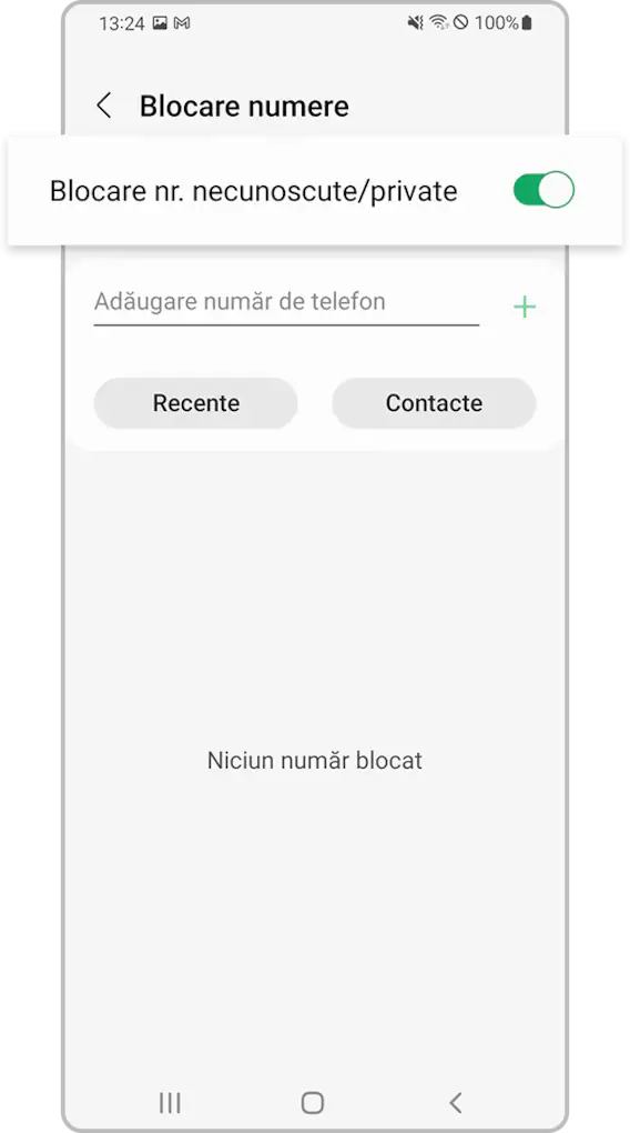 <b> Pasul 4. </b> Dezactivați <b> Blocare nr. necunoscute/private </b> și verificați dacă primiți apeluri.