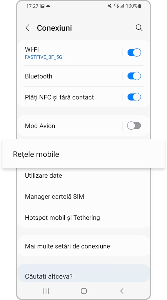 <b> Pasul 2. </b> Atingeți <b> Rețele mobile</b>.