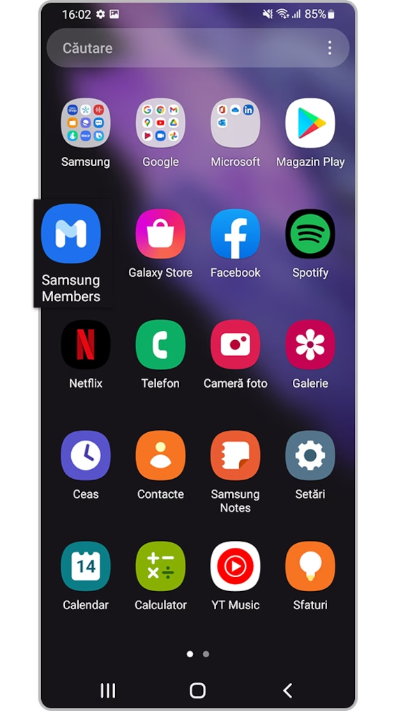 Pasul 1. Deschide Samsung Members. Dacă nu ai această aplicație instalată pe dispozitiv, o poți descărca din Galaxy Store.