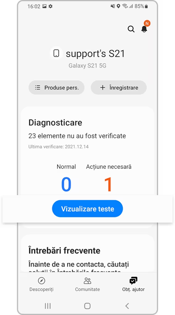 <b>Pasul 3.</b> Selectează <b>Vizualizare teste</b>.