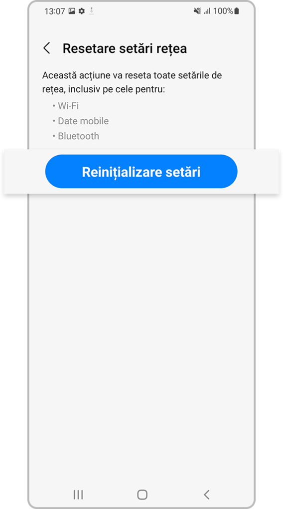 <b>Pasul 4.</b> Atinge <b>Reinițializare setări</b>.