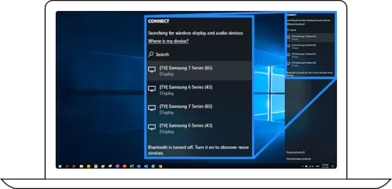 <b>Pasul 2.</b> Selectează <b>Conectare sau Apăsare</b> și apoi alege-ți televizorul, pentru a finaliza conectarea.