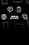The image features a black background with several white line drawings and text in the center. At the top, there are icons of a speech bubble, a clipboard, and a desktop monitor. The central text reads, "What do you need?" Below the text are icons of a globe, a telephone, and two overlapping documents. The icons are minimalist with simple outlines, emphasizing a clean and modern design.