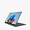 Galaxy Book5 360 in Gray is folded back, facing left with a colorful wallpaper onscreen.
