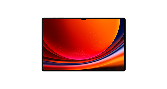 A Samsung Tab S9  is shown with a red circle design on the screen