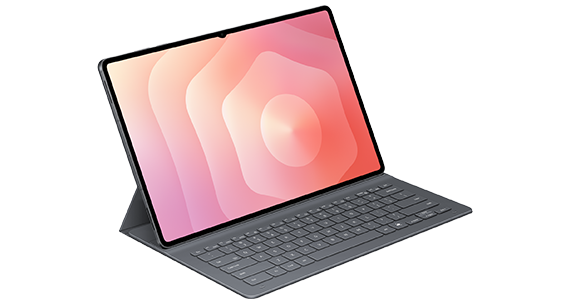 A Galaxy Tab S11 is shown encased within a Slim Keyboard Cover