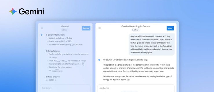 A screen showing a chat box with Google Gemini