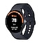 A black Samsung Watch is shown with a heart rate monitor on the front